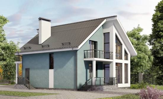 170-006-П Проект двухэтажного дома с мансардой, бюджетный коттедж из бризолита Прохладный | Проекты домов от House Expert