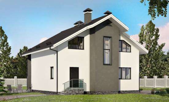 150-005-Л Проект двухэтажного дома мансардой, бюджетный загородный дом из твинблока Нальчик | Проекты домов от House Expert