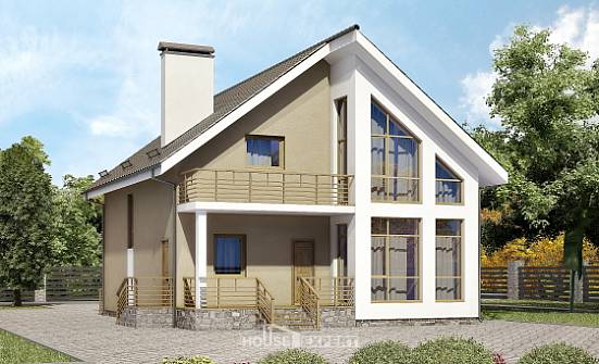 170-006-Л Проект двухэтажного дома с мансардой, бюджетный коттедж из арболита Прохладный | Проекты домов от House Expert