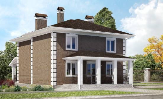 185-002-П Проект двухэтажного дома, скромный дом из теплоблока Прохладный | Проекты домов от House Expert