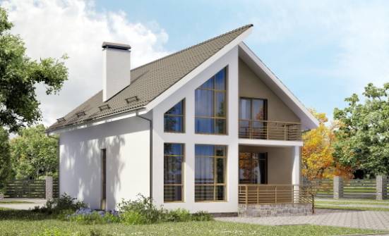 170-006-Л Проект двухэтажного дома с мансардой, бюджетный коттедж из арболита Прохладный | Проекты домов от House Expert