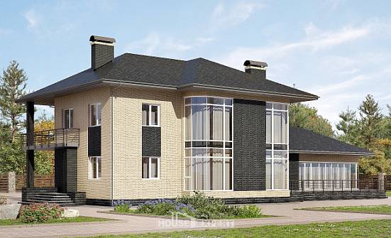 305-003-Л Проект двухэтажного дома, уютный загородный дом из поризованных блоков Прохладный | Проекты домов от House Expert