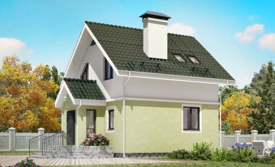 070-001-П Проект двухэтажного дома мансардой, уютный коттедж из блока Прохладный | Проекты домов от House Expert