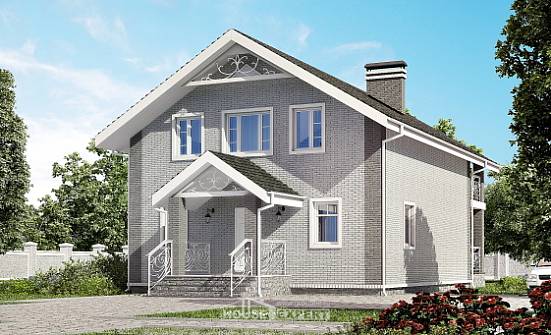 150-007-П Проект двухэтажного дома мансардой, современный домик из блока Прохладный | Проекты домов от House Expert