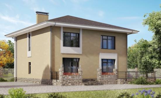 180-015-Л Проект двухэтажного дома, доступный загородный дом из пеноблока Нальчик | Проекты домов от House Expert