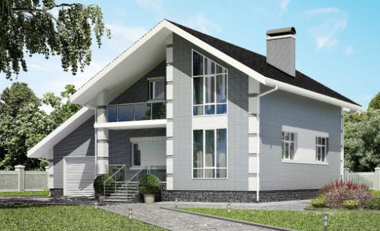 190-006-Л Проект двухэтажного дома мансардный этаж и гаражом, современный домик из керамзитобетонных блоков Нальчик | Проекты домов от House Expert