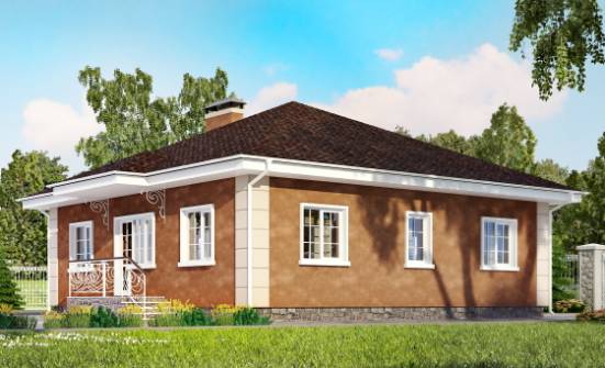 100-001-Л Проект одноэтажного дома, экономичный загородный дом из керамзитобетонных блоков Нальчик | Проекты домов от House Expert
