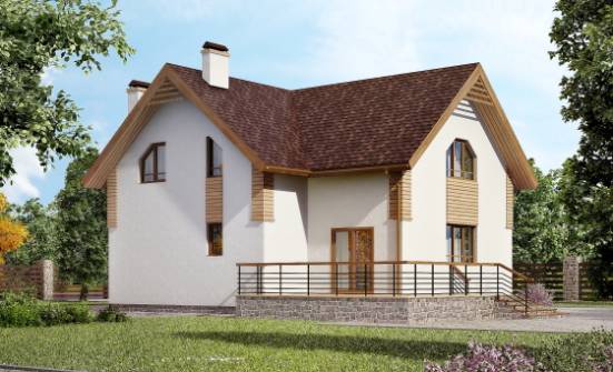150-009-П  Проект двухэтажного дома мансардой, компактный загородный дом из твинблока Нальчик | Проекты домов от House Expert