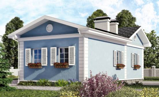 090-004-П Проект одноэтажного дома, бюджетный коттедж из бризолита Прохладный | Проекты одноэтажных домов от House Expert