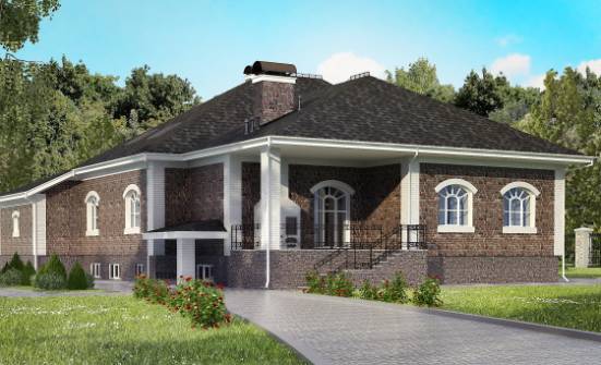 490-001-П Проект трехэтажного дома с мансардой, гараж, уютный дом из кирпича Нальчик | Проекты домов от House Expert