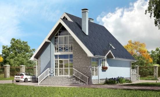 170-003-П Проект двухэтажного дома с мансардным этажом, бюджетный загородный дом из твинблока Нальчик | Проекты домов от House Expert
