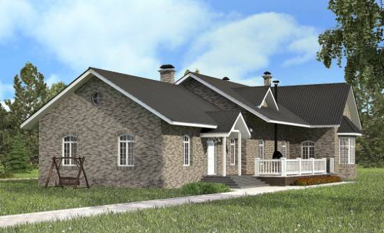 195-001-П Проект одноэтажного дома, средний домик из кирпича Нальчик | Проекты домов от House Expert