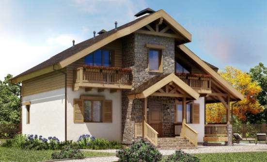 150-004-П Проект двухэтажного дома мансардой, уютный дом из газобетона Нальчик | Проекты домов от House Expert