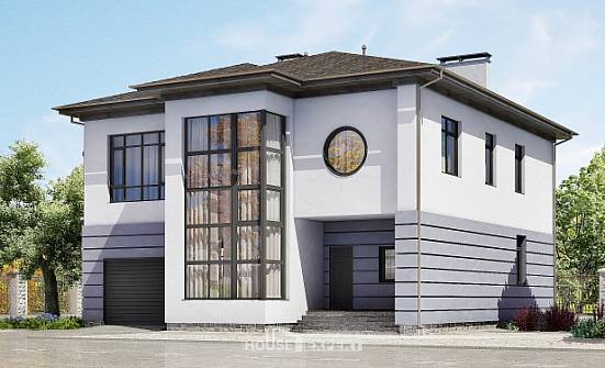 300-006-Л Проект двухэтажного дома и гаражом, большой коттедж из кирпича Нальчик | Проекты домов от House Expert