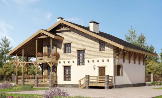 260-001-Л Проект двухэтажного дома мансардой, большой загородный дом из кирпича Нальчик | Проекты домов от House Expert