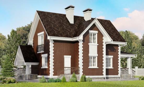 190-003-Л Проект двухэтажного дома с мансардным этажом, гараж, средний дом из арболита Нальчик | Проекты домов от House Expert