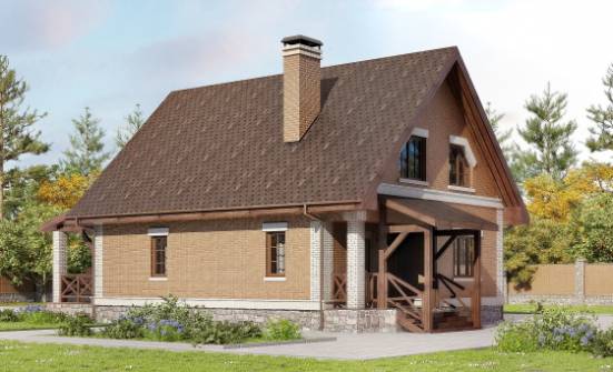 160-011-Л Проект двухэтажного дома мансардой, красивый коттедж из твинблока Нальчик | Проекты домов от House Expert