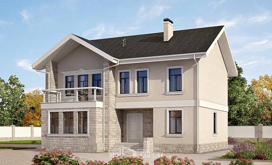 170-008-Л Проект двухэтажного дома, недорогой домик из блока Нальчик | Проекты домов от House Expert