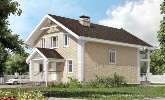 150-007-Л Проект двухэтажного дома мансардой, уютный загородный дом из блока Прохладный | Проекты домов от House Expert