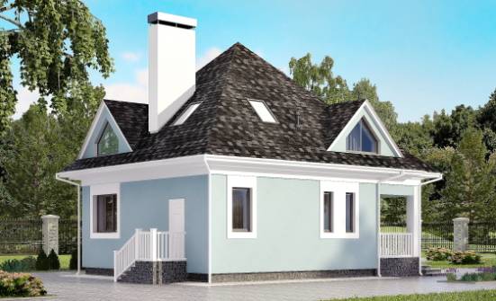 110-001-Л Проект двухэтажного дома мансардой, компактный дом из керамзитобетонных блоков Нальчик | Проекты домов от House Expert