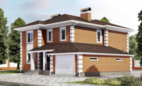 220-004-Л Проект двухэтажного дома и гаражом, красивый дом из кирпича Прохладный | Проекты домов от House Expert