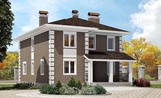 185-002-П Проект двухэтажного дома, скромный дом из теплоблока Прохладный | Проекты домов от House Expert