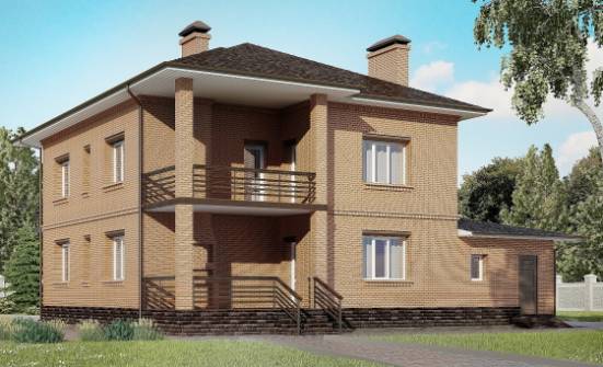 245-003-Л Проект двухэтажного дома и гаражом, современный домик из кирпича Нальчик | Проекты домов от House Expert