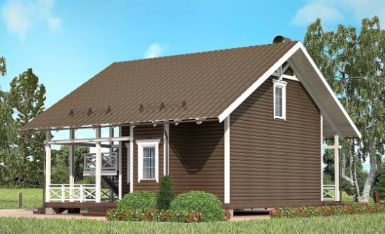 080-001-П Проект двухэтажного дома мансардой, простой загородный дом из дерева Прохладный | Проекты домов от House Expert