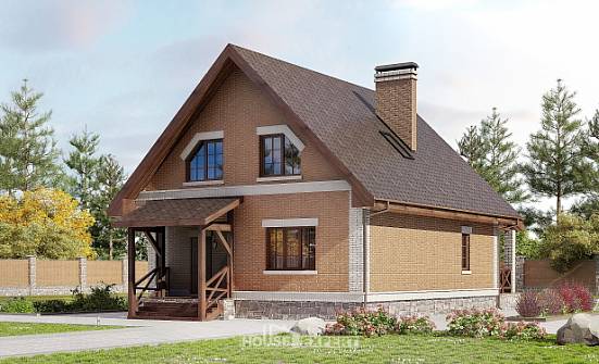 160-011-Л Проект двухэтажного дома мансардой, красивый коттедж из твинблока Нальчик | Проекты домов от House Expert
