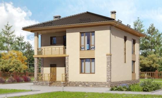 170-005-Л Проект двухэтажного дома, скромный домик из поризованных блоков Нальчик | Проекты домов от House Expert