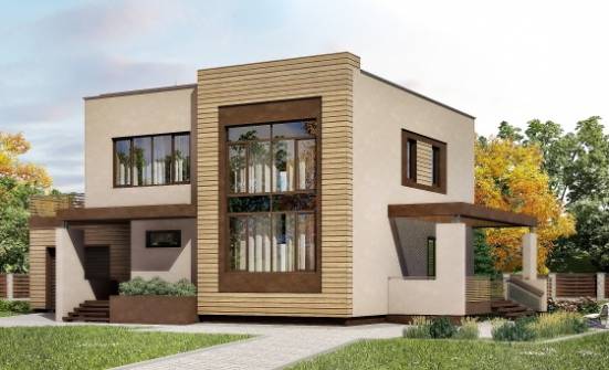 220-003-Л Проект двухэтажного дома, гараж, просторный коттедж из теплоблока Прохладный | Проекты домов от House Expert