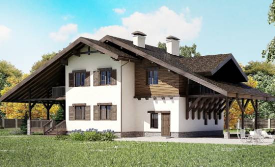 270-001-Л Проект двухэтажного дома с мансардным этажом и гаражом, красивый дом из кирпича Нальчик | Проекты домов от House Expert