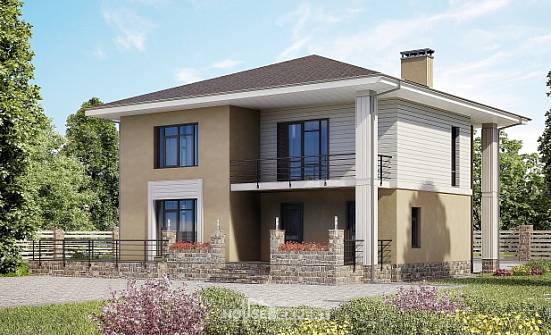 180-015-Л Проект двухэтажного дома, доступный загородный дом из пеноблока Нальчик | Проекты домов от House Expert