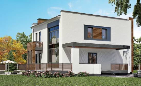 220-003-П Проект двухэтажного дома и гаражом, средний дом из поризованных блоков Прохладный | Проекты домов от House Expert