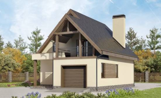 120-005-Л Проект двухэтажного дома с мансардой и гаражом, недорогой загородный дом из газобетона Нальчик | Проекты домов от House Expert