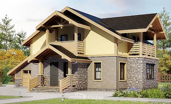180-011-П Проект двухэтажного дома мансардный этаж, гараж, доступный загородный дом из газобетона Прохладный | Проекты домов от House Expert