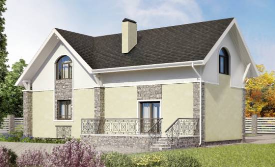 150-012-П Проект двухэтажного дома с мансардным этажом, классический домик из бризолита Нальчик | Проекты домов от House Expert