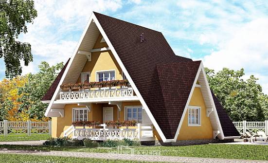 155-008-П Проект двухэтажного дома мансардой, экономичный дом из дерева Нальчик | Проекты домов от House Expert