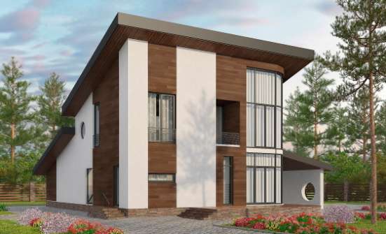 230-001-П Проект двухэтажного дома с мансардным этажом, уютный загородный дом из кирпича Прохладный | Проекты домов от House Expert