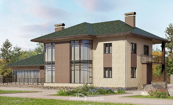 305-003-П Проект двухэтажного дома, большой коттедж из пеноблока Нальчик | Проекты домов от House Expert