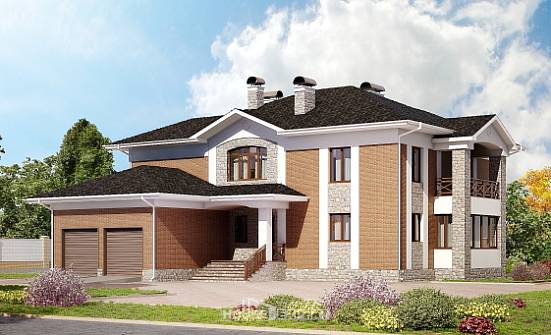 520-002-Л Проект трехэтажного дома, гараж, классический дом из керамзитобетонных блоков Прохладный | Проекты домов от House Expert