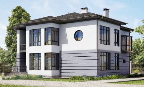 300-006-Л Проект двухэтажного дома и гаражом, большой коттедж из кирпича Нальчик | Проекты домов от House Expert