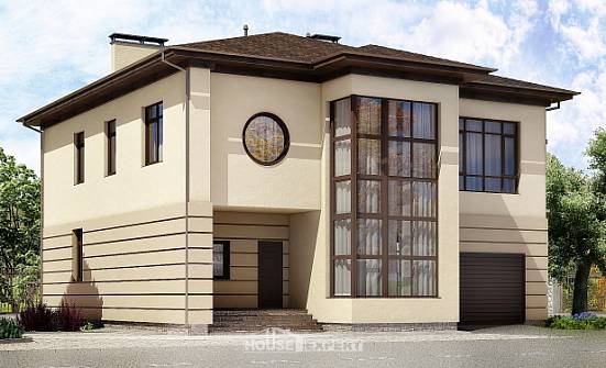 300-006-П Проект двухэтажного дома и гаражом, огромный коттедж из кирпича Нальчик | Проекты домов от House Expert