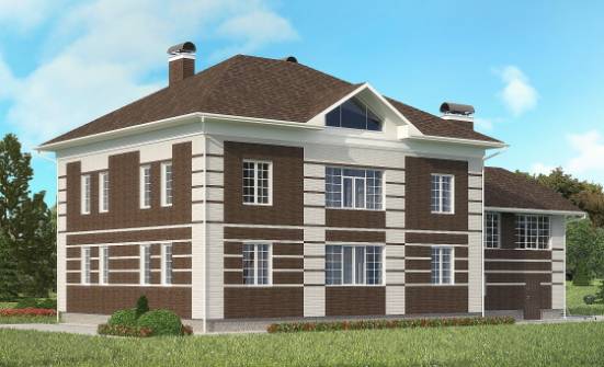 505-002-Л Проект трехэтажного дома и гаражом, классический домик из кирпича Нальчик | Проекты домов от House Expert