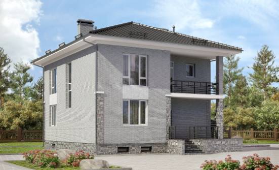 275-004-П Проект трехэтажного дома, гараж, просторный дом из кирпича Прохладный | Проекты домов от House Expert