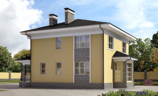 155-011-Л Проект двухэтажного дома, доступный дом из теплоблока Прохладный | Проекты домов от House Expert