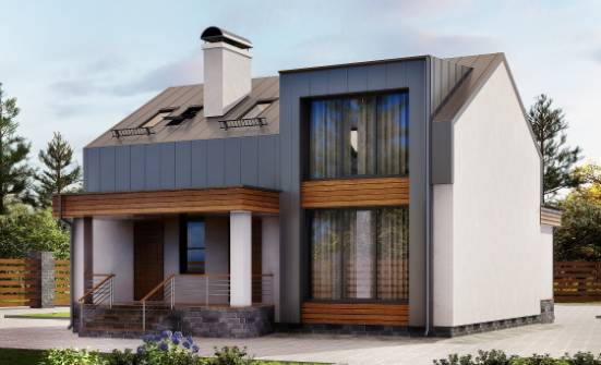 120-004-П Проект двухэтажного дома мансардой, классический загородный дом из блока Нальчик | Проекты домов от House Expert