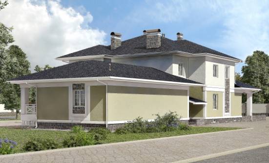 620-001-Л Проект трехэтажного дома и гаражом, просторный загородный дом из твинблока Прохладный | Проекты домов от House Expert