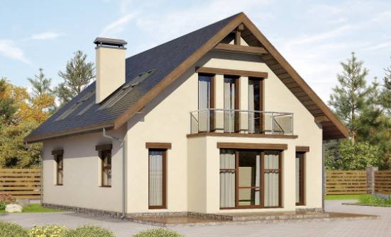 155-012-Л Проект двухэтажного дома с мансардой, бюджетный коттедж из арболита Нальчик | Проекты домов от House Expert