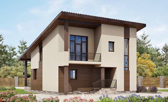 140-005-Л Проект двухэтажного дома с мансардой, недорогой загородный дом из блока Нальчик | Проекты домов от House Expert